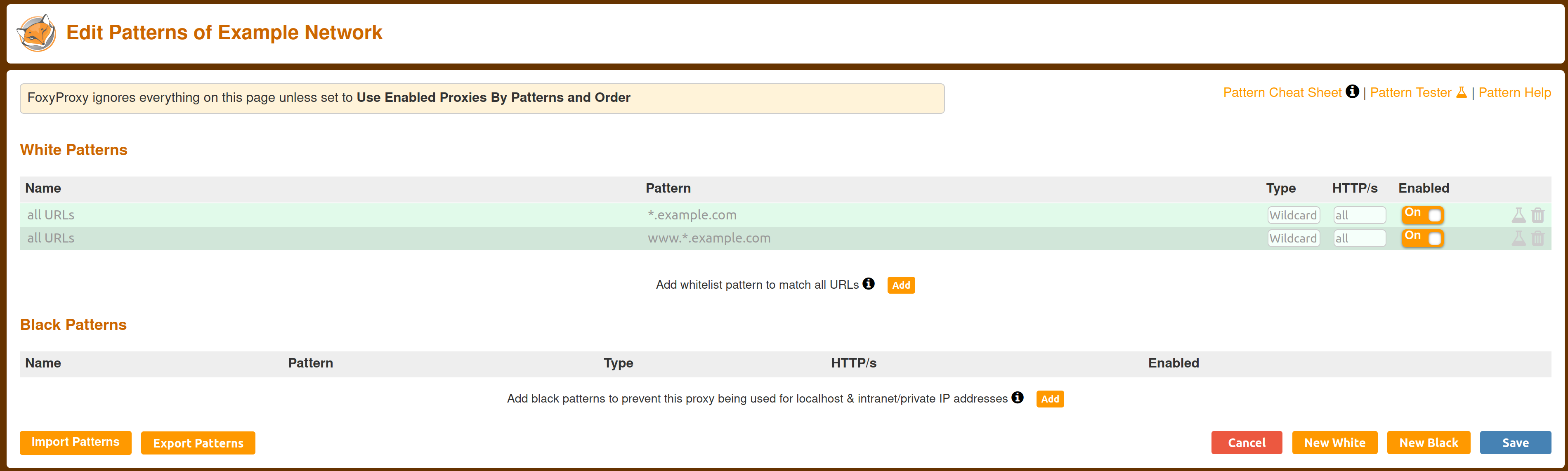 example.com pattern matching
