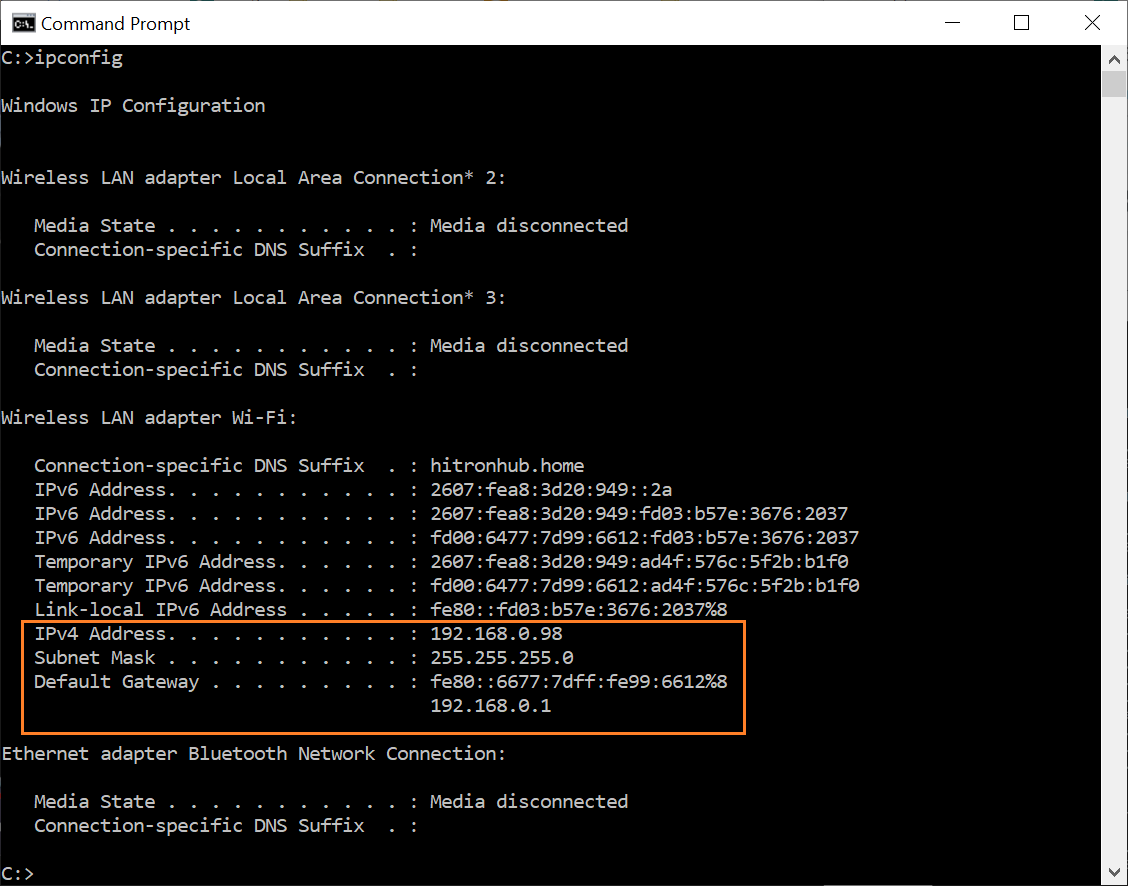 ipconfig example